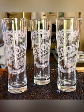 3 Peroni Nastro Azzurro Italian Beer Pilsner Glasses 0.4L 20oz